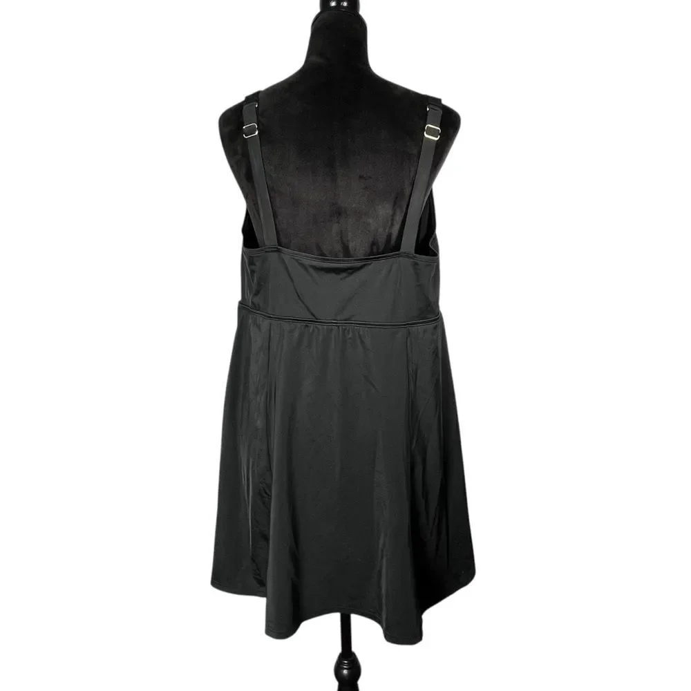 Swimsuits for All Black Swimsuit One Piece Swim Dress Wire Free Skater Swim Suit